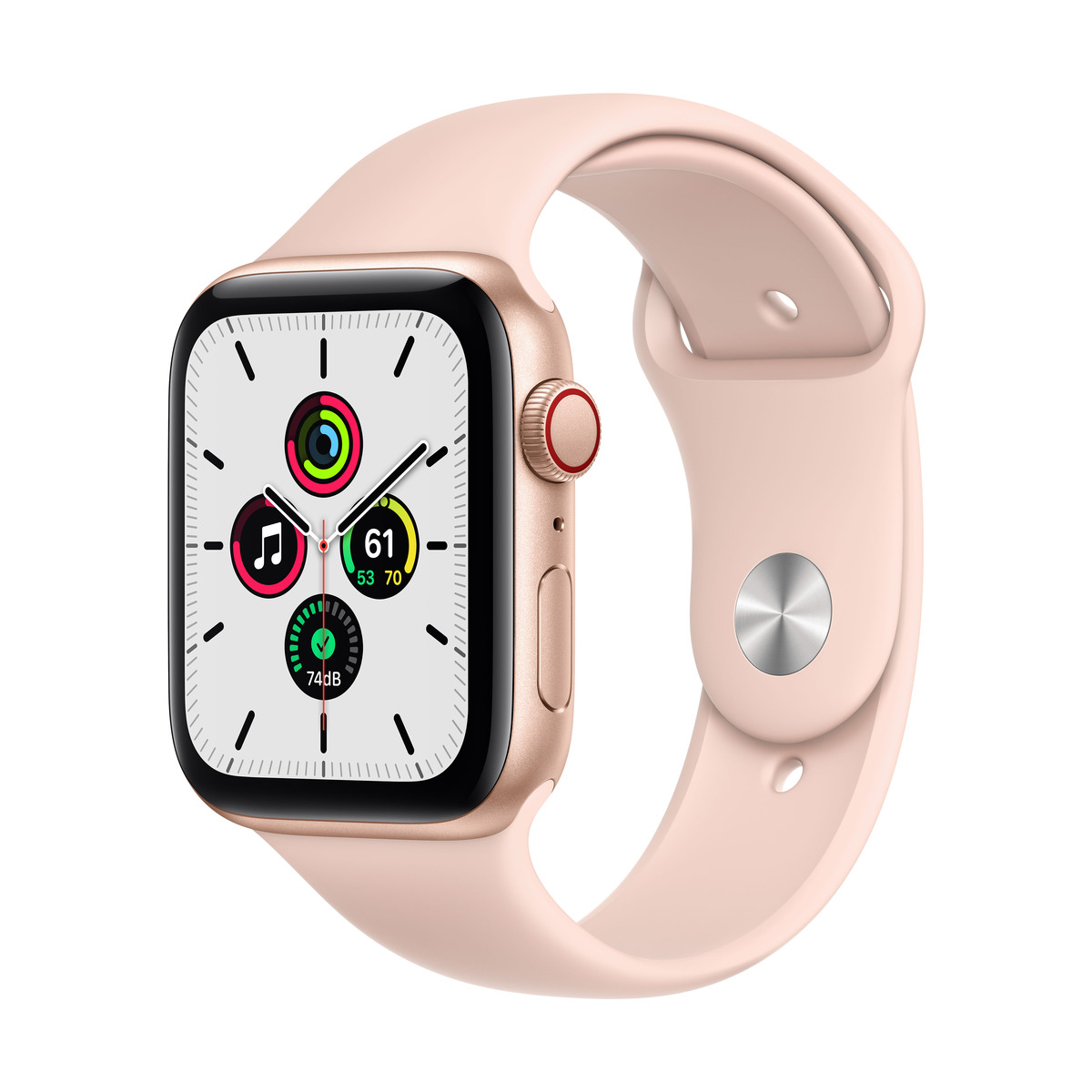Smartwatch apple watch se gps + cellular 40mm 4g carcasa gold aluminium bratara pink sand sport band