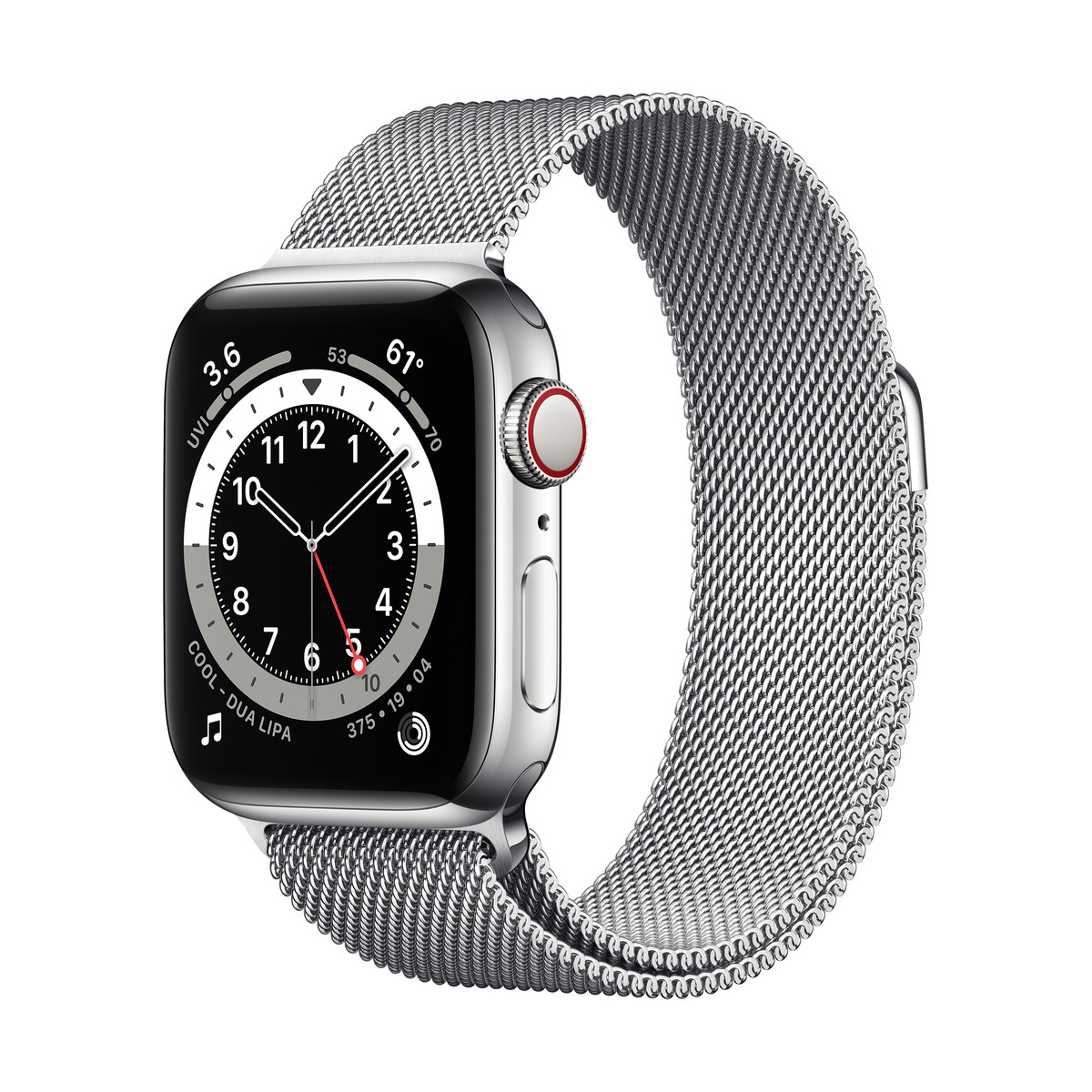 Smartwatch Apple Watch Series 6 GPS + Cellular 40mm 4G Carcasa Silver Stainless Steel Bratara Silver Milanese Loop