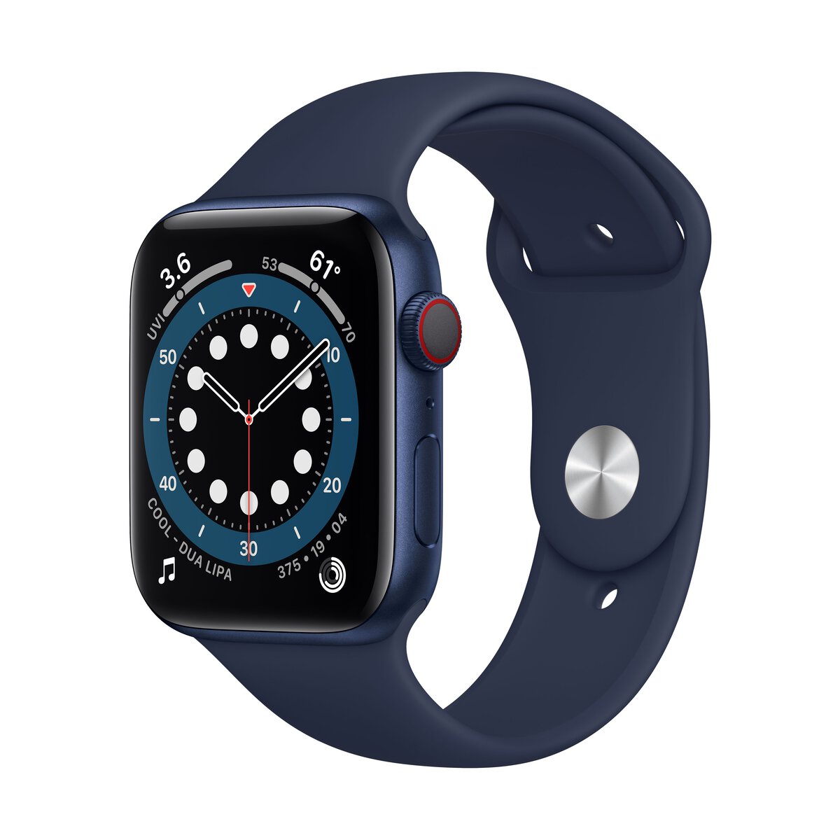 Smartwatch apple watch series 6 gps + cellular 44mm 4g carcasa blue aluminium bratara deep navy sport band