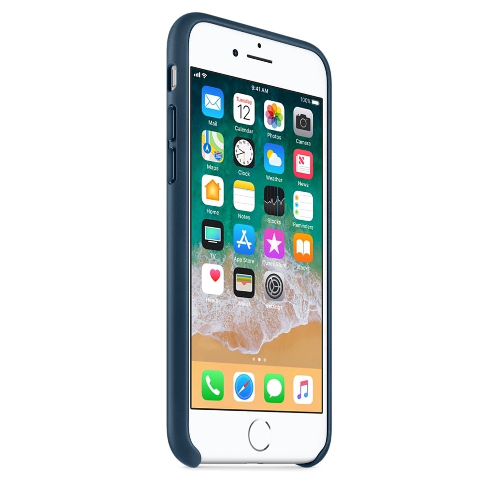 Capac protectie spate Apple Leather Case pentru iPhone 7/8 Cosmos Blue