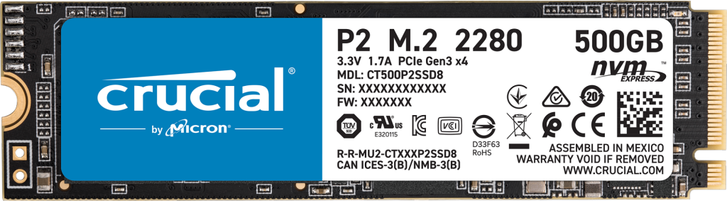 Hard Disk SSD Micron Crucial P2 500GB M.2 2280