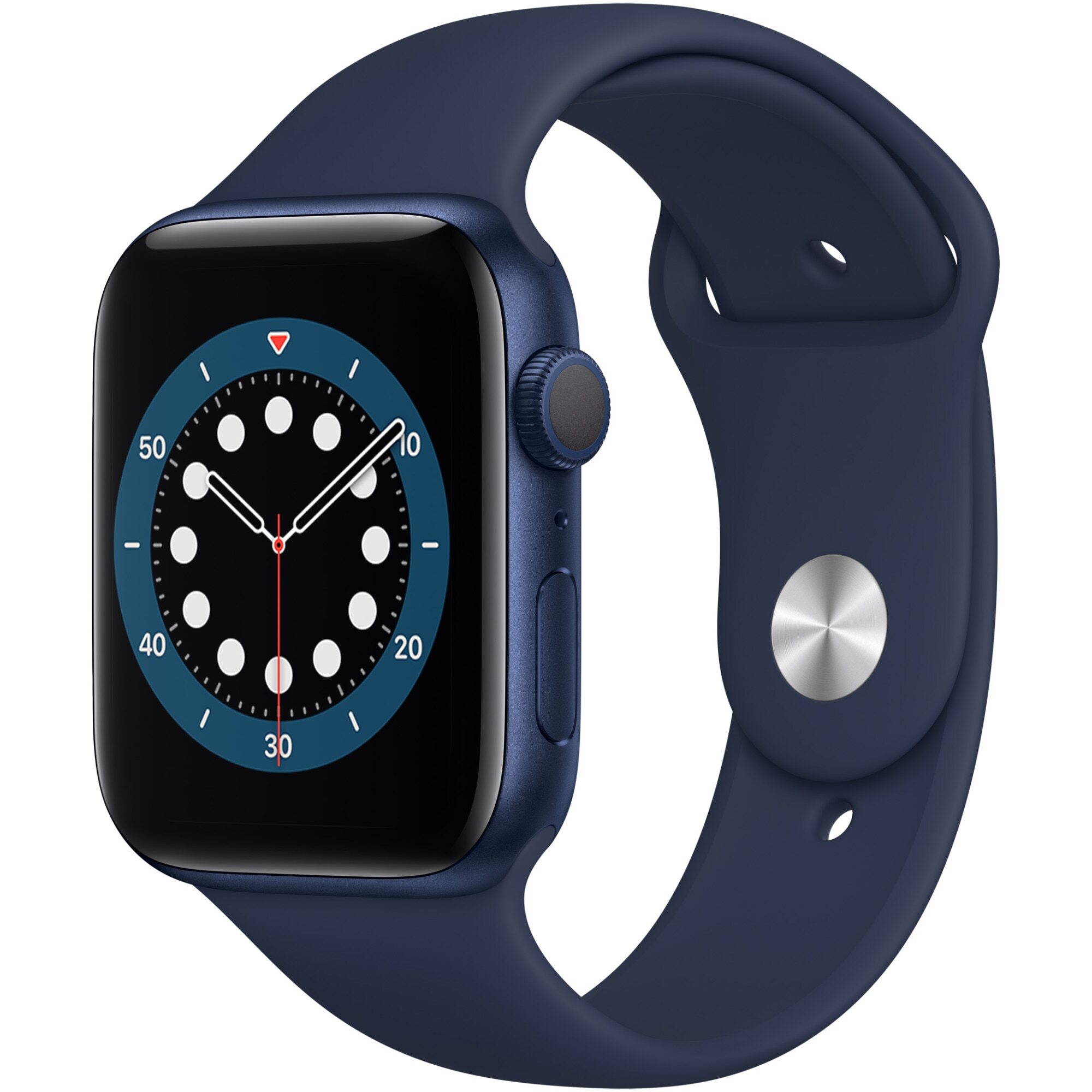 Smartwatch apple watch series 6 gps 44mm carcasa blue aluminium bratara deep navy sport band