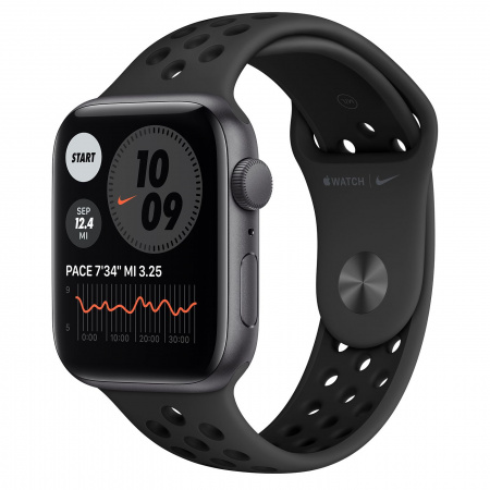 Smartwatch Apple Watch Nike SE GPS 44mm Carcasa Space Gray Aluminium Bratara Anthracite/Black Nike Sport Band