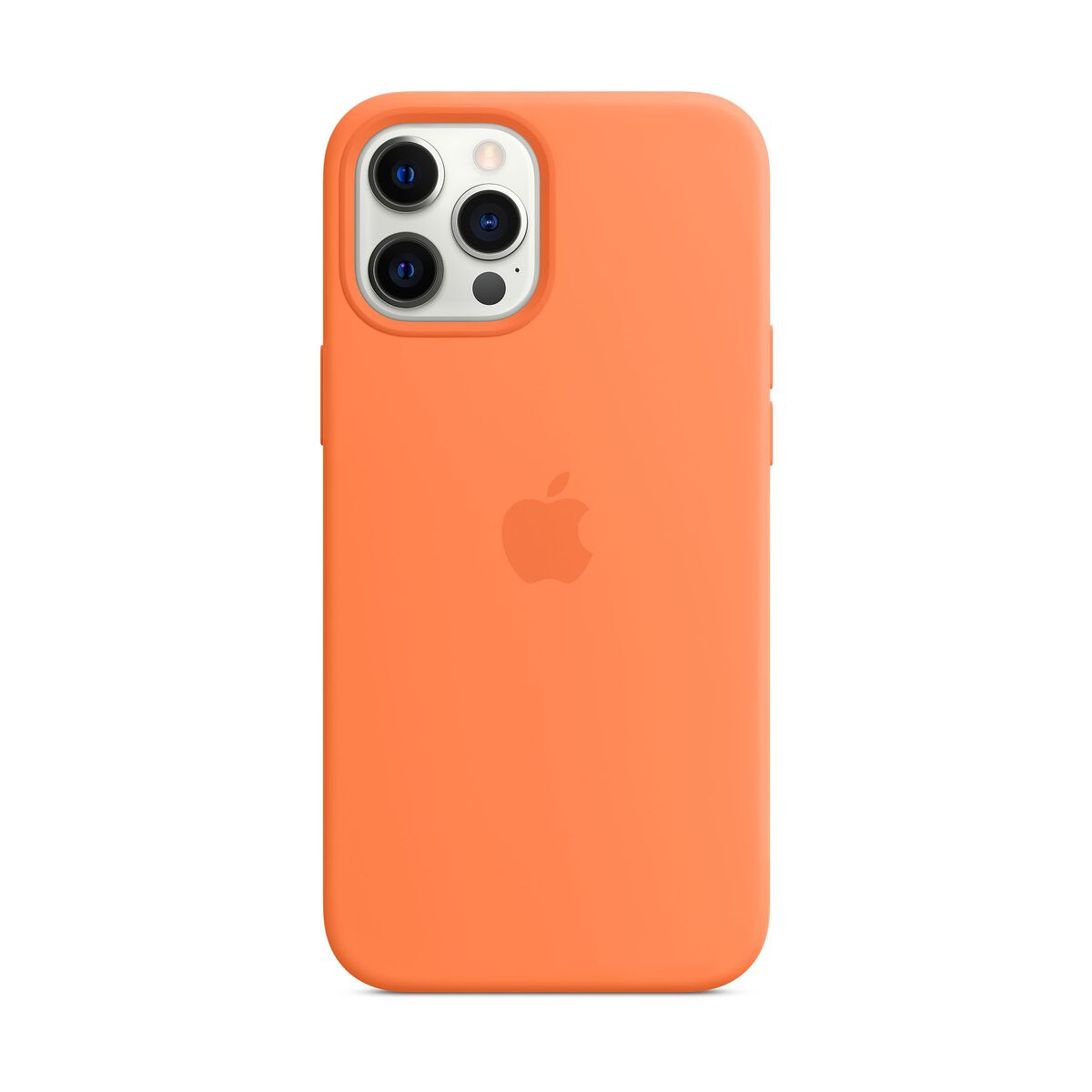 Capac protectie spate Apple Silicone Case MagSafe pentru iPhone 12 Pro Max Kumquat