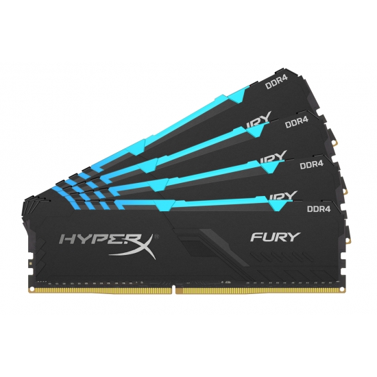 Memorie Desktop Kingston HyperX Fury RGB 32GB(4 x 8GB) DDR4 2400Mhz CL15