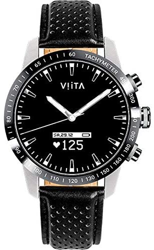 Smartwatch viita hybrid hrv tachymeter 45mm leather silver black