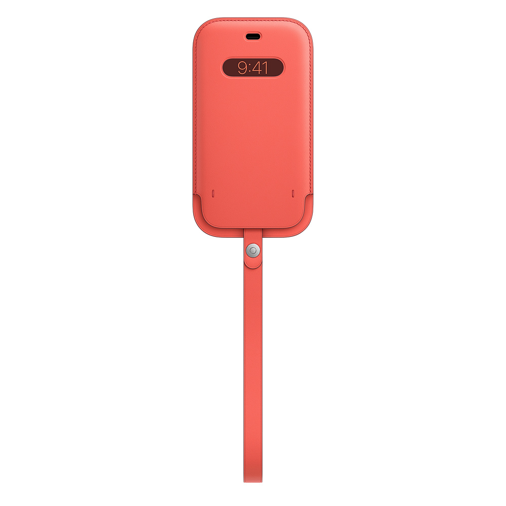 Husa Apple Leather Sleeve MagSafe pentru iPhone 12 / iPhone 12 Pro Pink Citrus