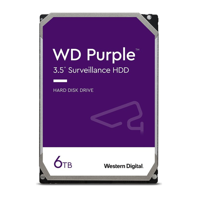 Hard disk desktop western digital wd purple surveillance 6tb 5640rpm sata iii