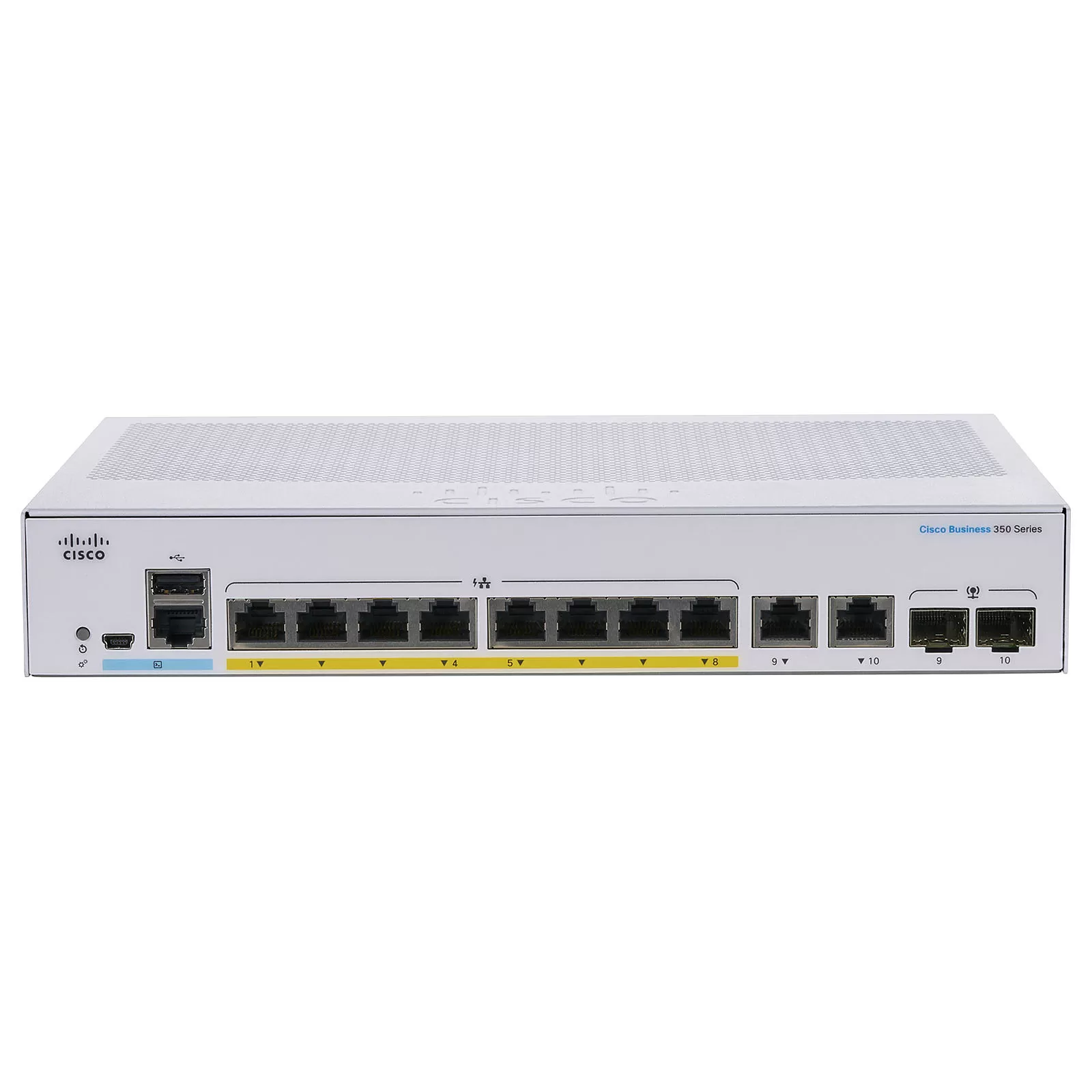 Switch Cisco CBS350-8FP-E-2G, cu management, cu PoE, 8x1000Mbps-RJ45 (8xPoE) + 2xGigabit/SFP Combo