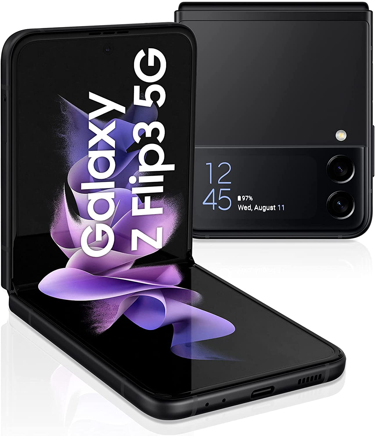 Telefon mobil samsung galaxy z flip3 f711 128gb flash 8gb ram nano sim + esim 5g phantom black