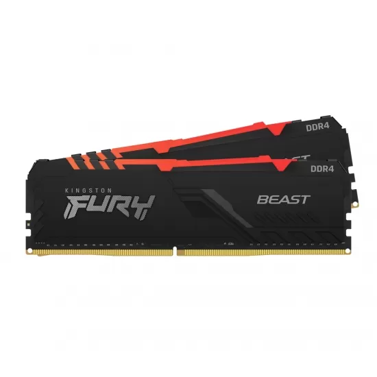 Memorie Desktop Kingston Fury Beast Black RGB 16GB(2 x 8GB) DDR4 3200Mhz