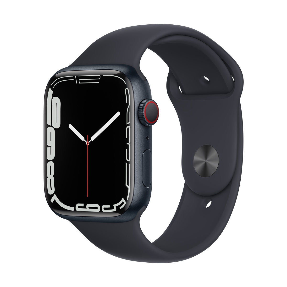 Smartwatch apple watch nike series 7 gps 45mm carcasa midnight aluminium bratara anthracite/black nike sport band
