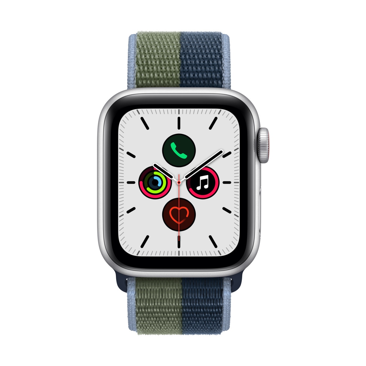 Smartwatch apple watch se gps + cellular 40mm 4g carcasa silver aluminium bratara abyss blue/moss green sport loop