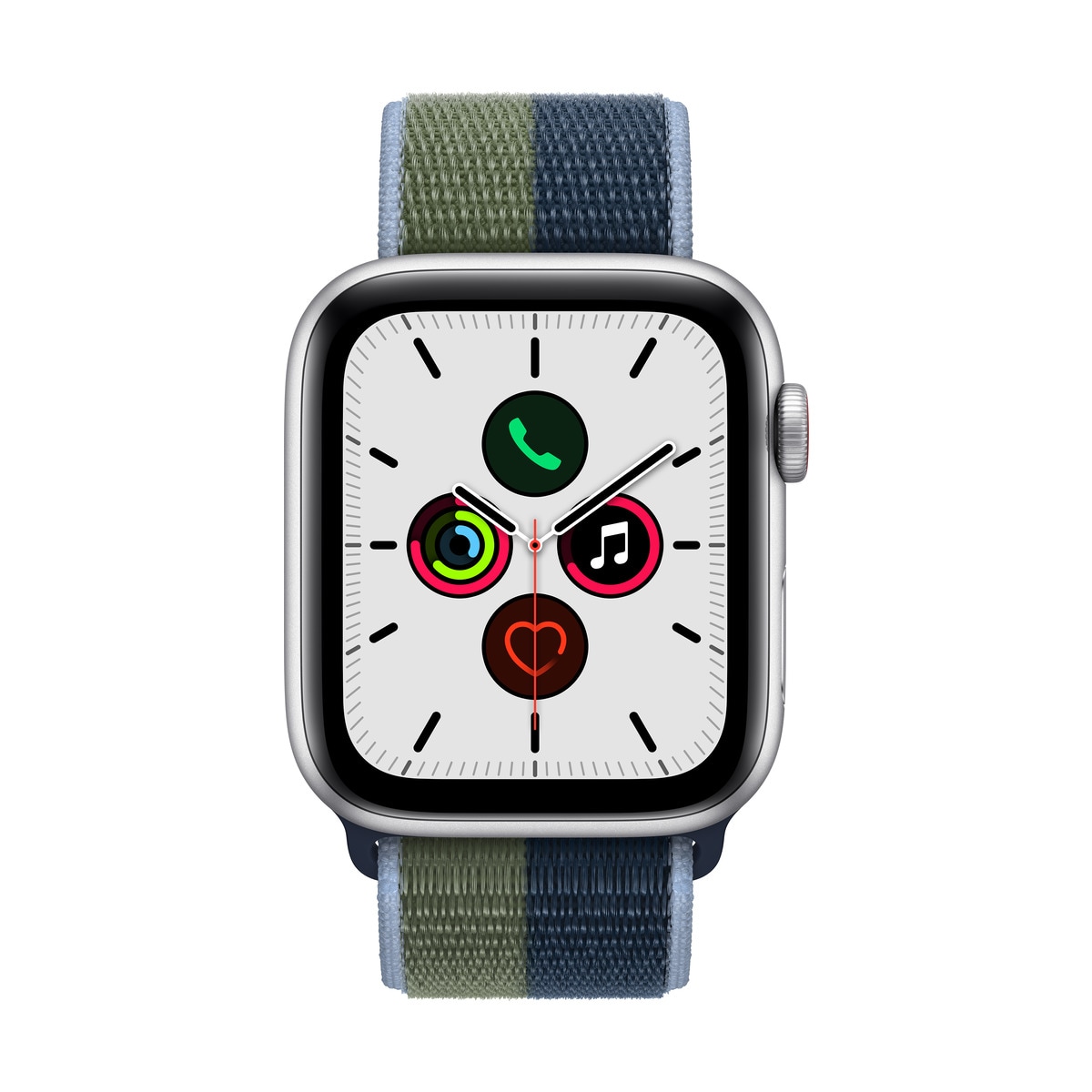 Smartwatch apple watch se gps + cellular 44mm 4g carcasa silver aluminium bratara abyss blue/moss green sport loop