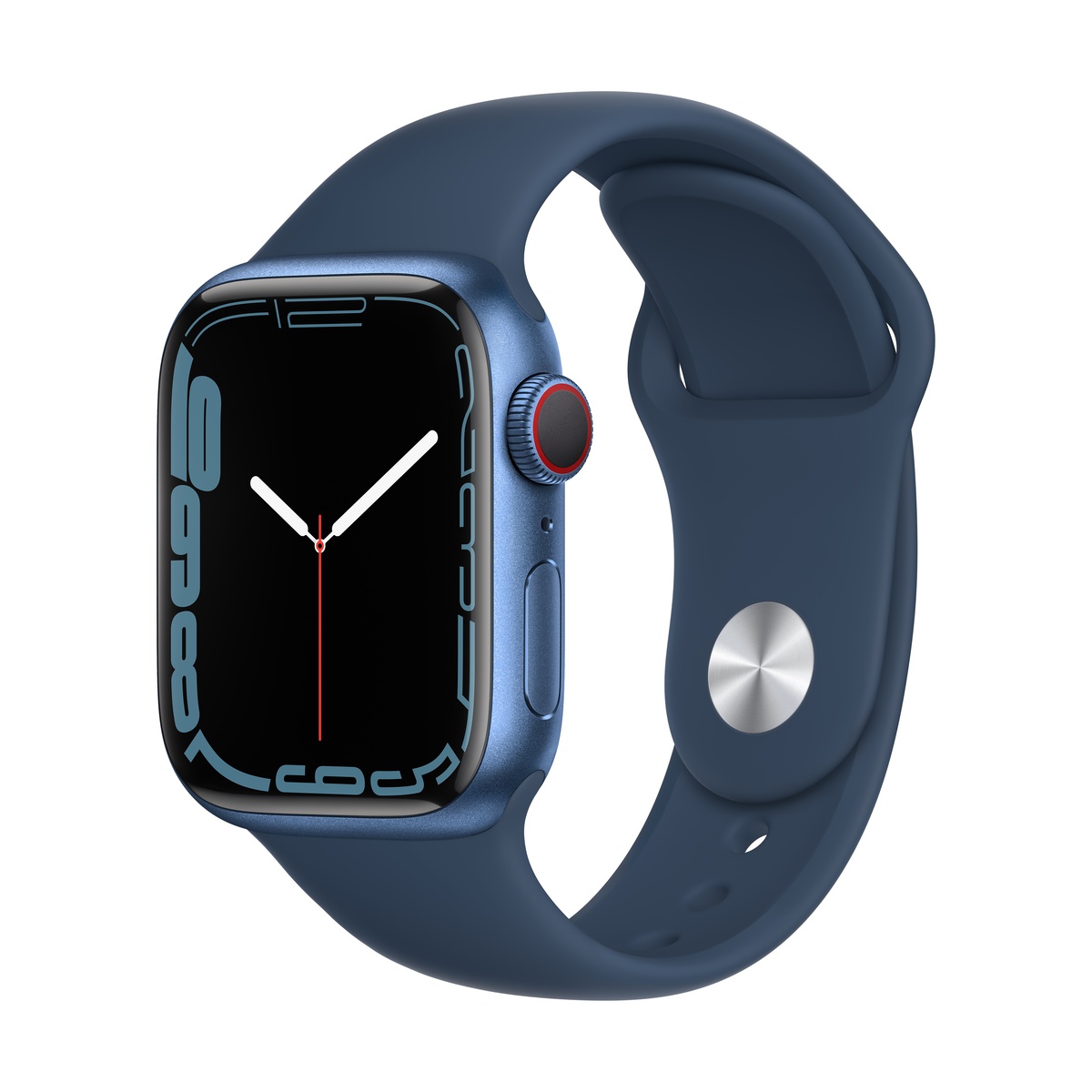 Smartwatch apple watch series 7 gps + cellular 41mm 4g carcasa blue aluminium bratara abyss blue sport band