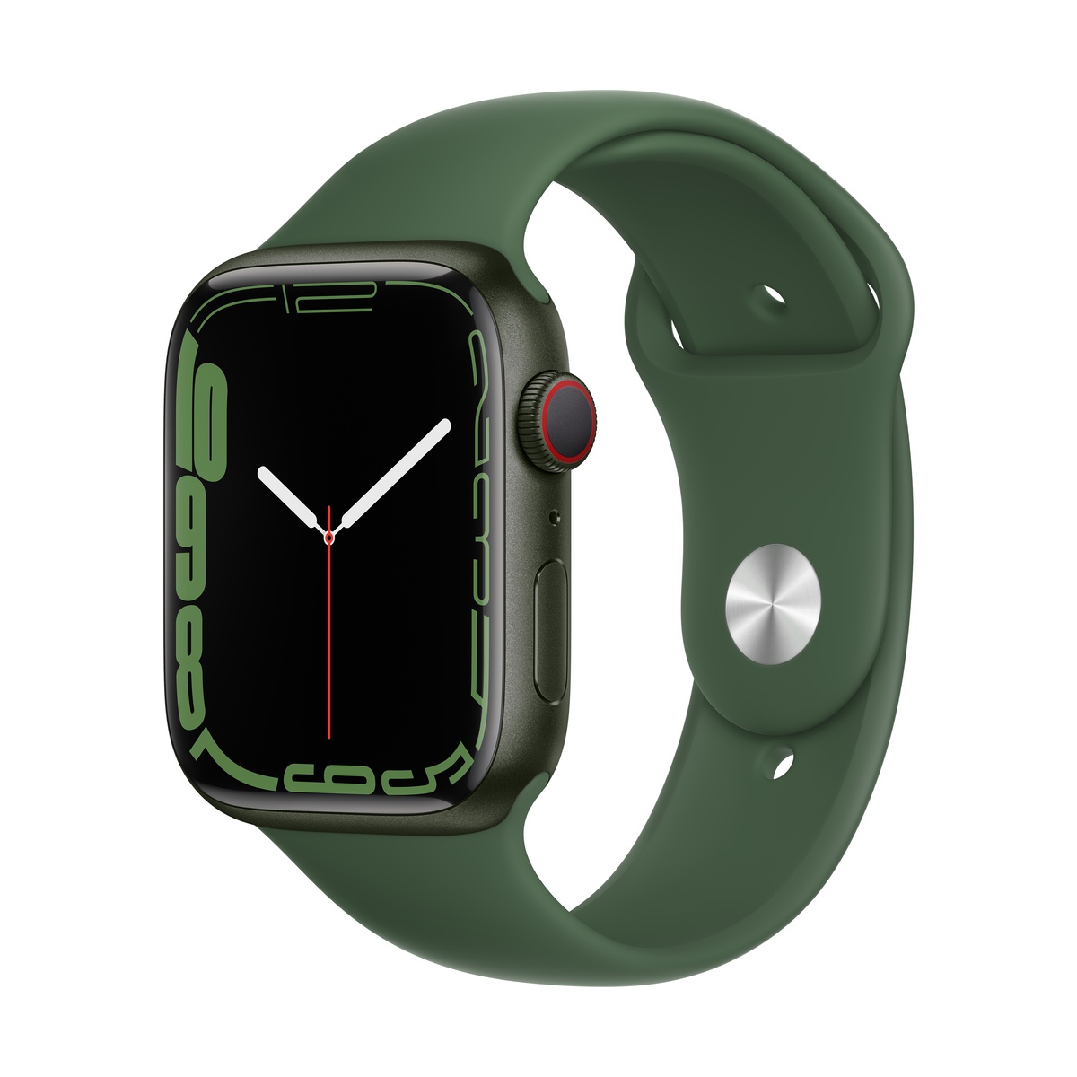 Smartwatch apple watch series 7 gps + cellular 45mm 4g carcasa green aluminium bratara clover sport band