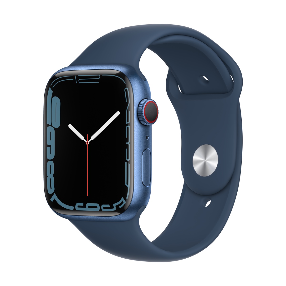Smartwatch Apple Watch Series 7 GPS + Cellular 45mm 4G Carcasa Blue Aluminium Bratara Abyss Blue Sport Band