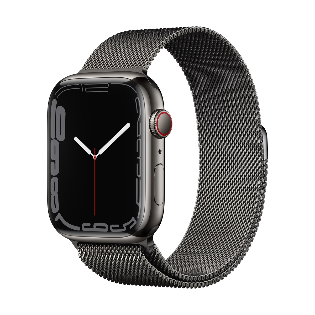 Smartwatch apple watch series 7 gps + cellular 45mm 4g carcasa graphite stainless steel bratara graphite milanese loop