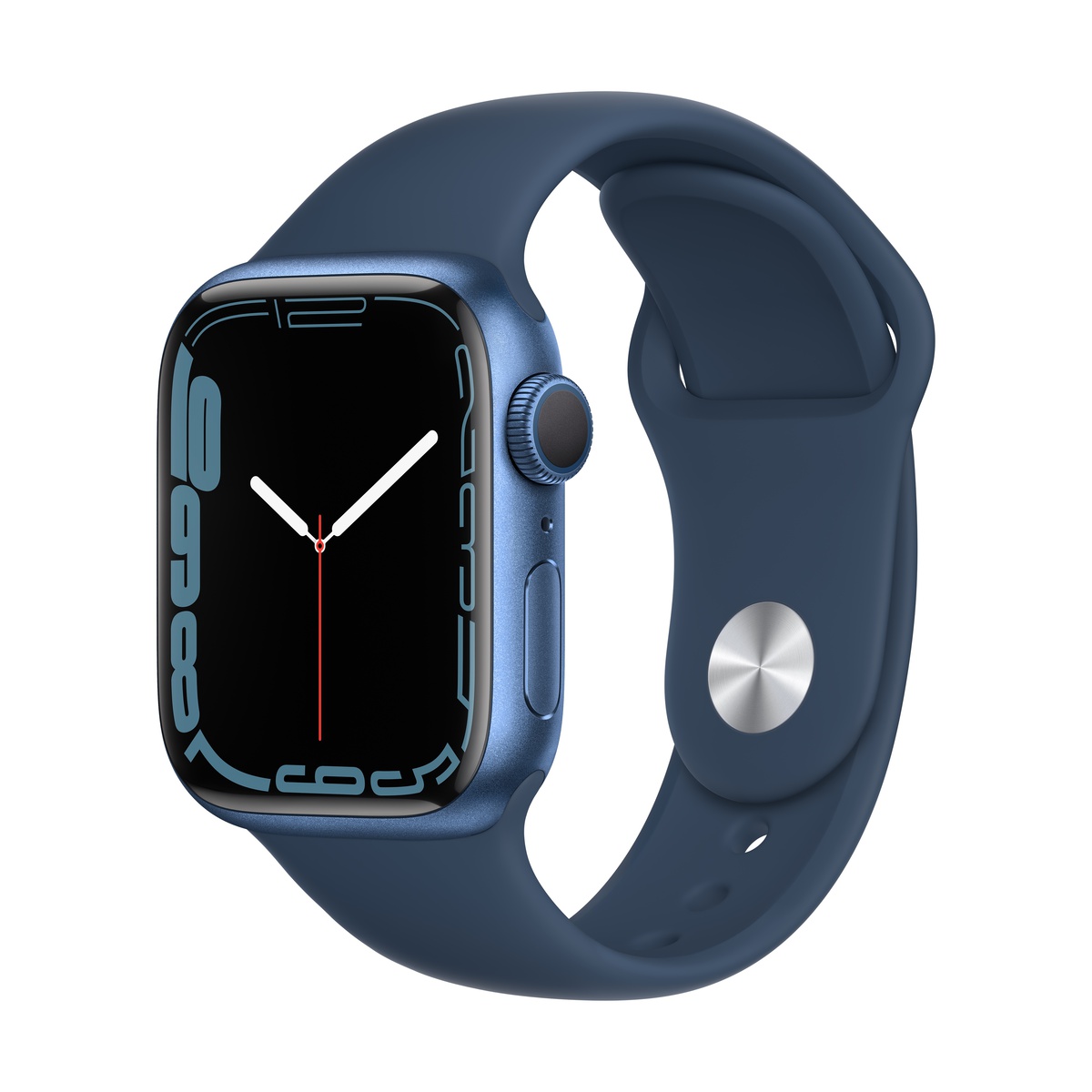 Smartwatch apple watch series 7 gps 41mm carcasa blue aluminium bratara abyss blue sport band
