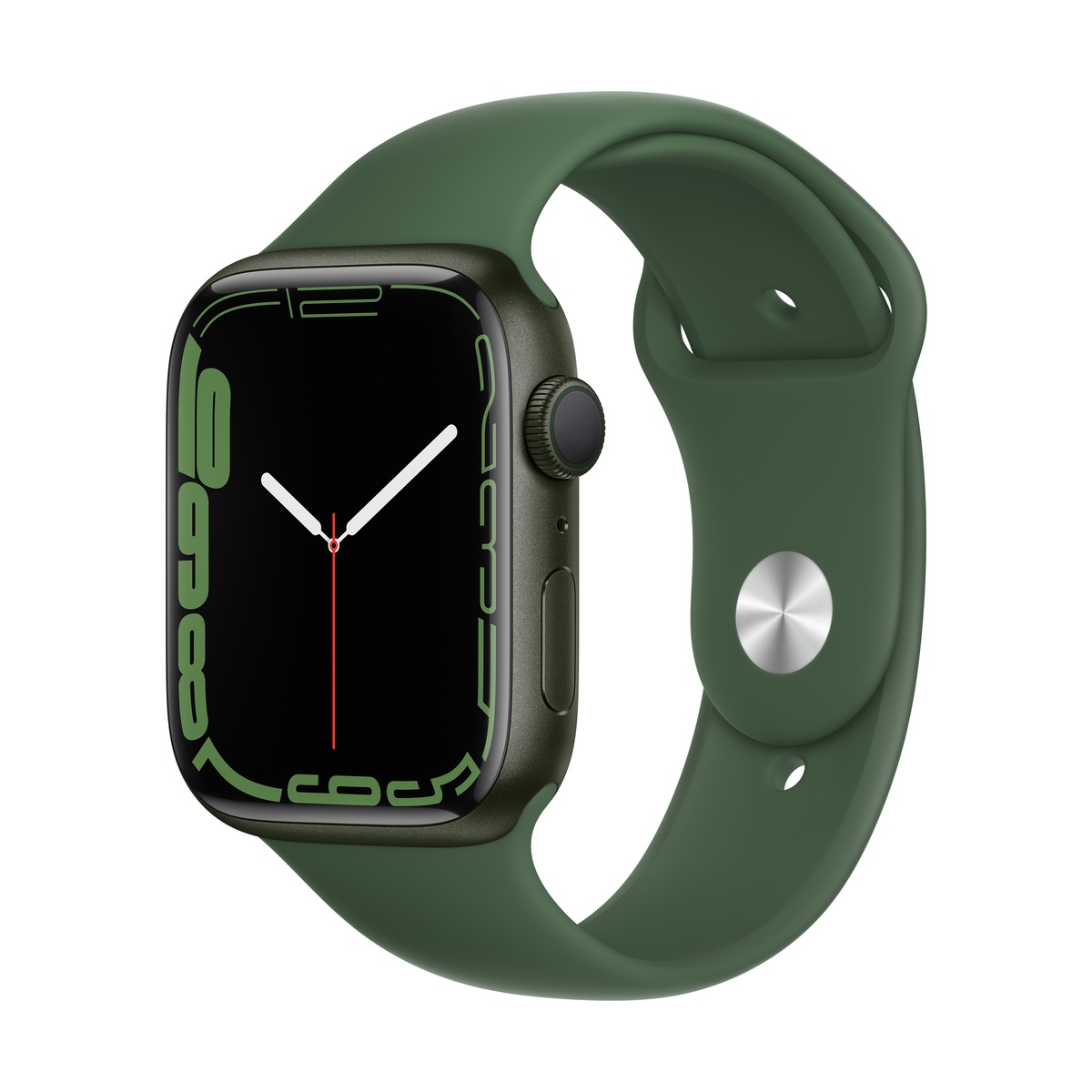 Smartwatch apple watch series 7 gps 45mm carcasa green aluminium bratara clover sport band