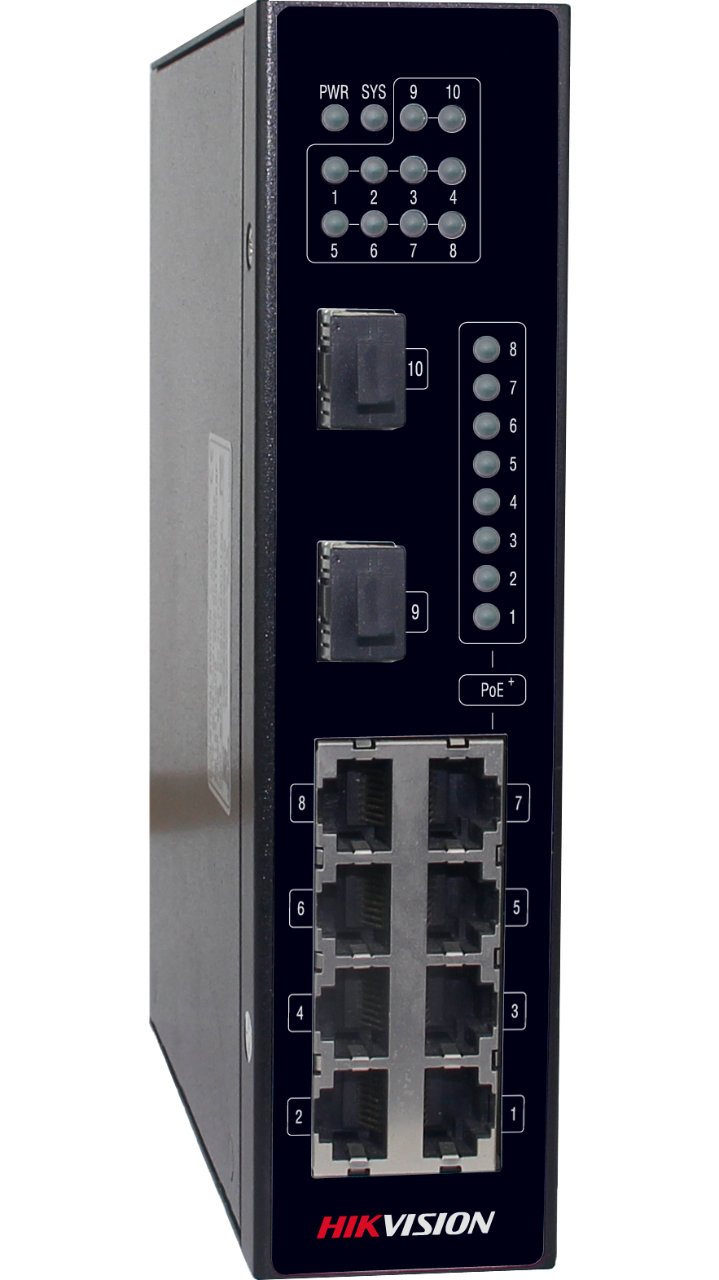 Switch Hikvision DS-3T0310P fara management cu PoE 8x100Mbps RJ45 + 2xGigabit Fiber