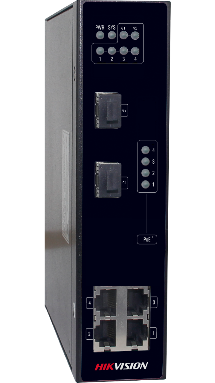 Switch hikvision ds-3t0306p fara management cu poe 4x100mbps rj45 + 2xgigabit fiber