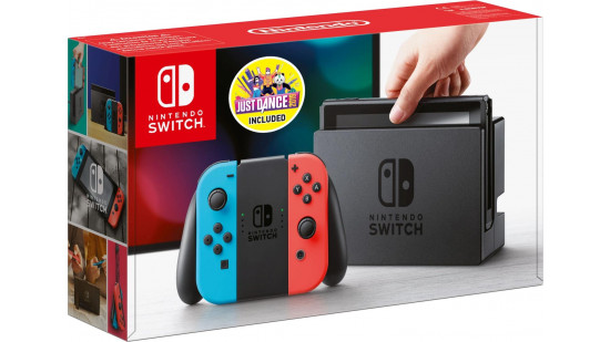 Consola nintento switch (neon red & neon blue joy-cons) + just dance 2019