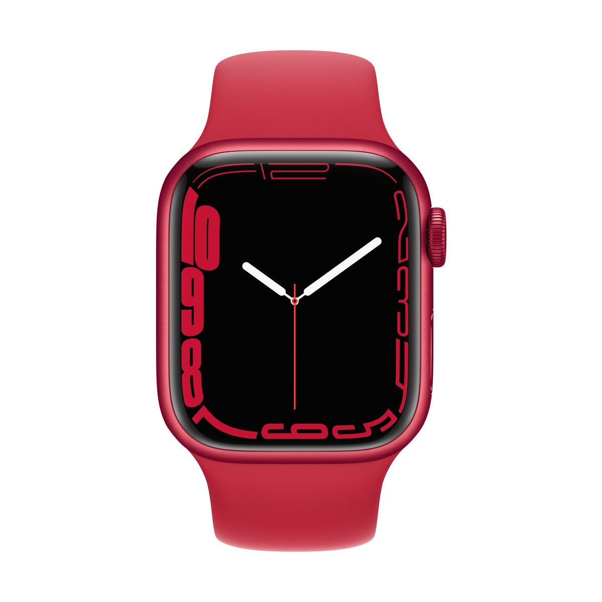 Smartwatch apple watch series 7 gps 41mm carcasa red aluminium bratara red sport band