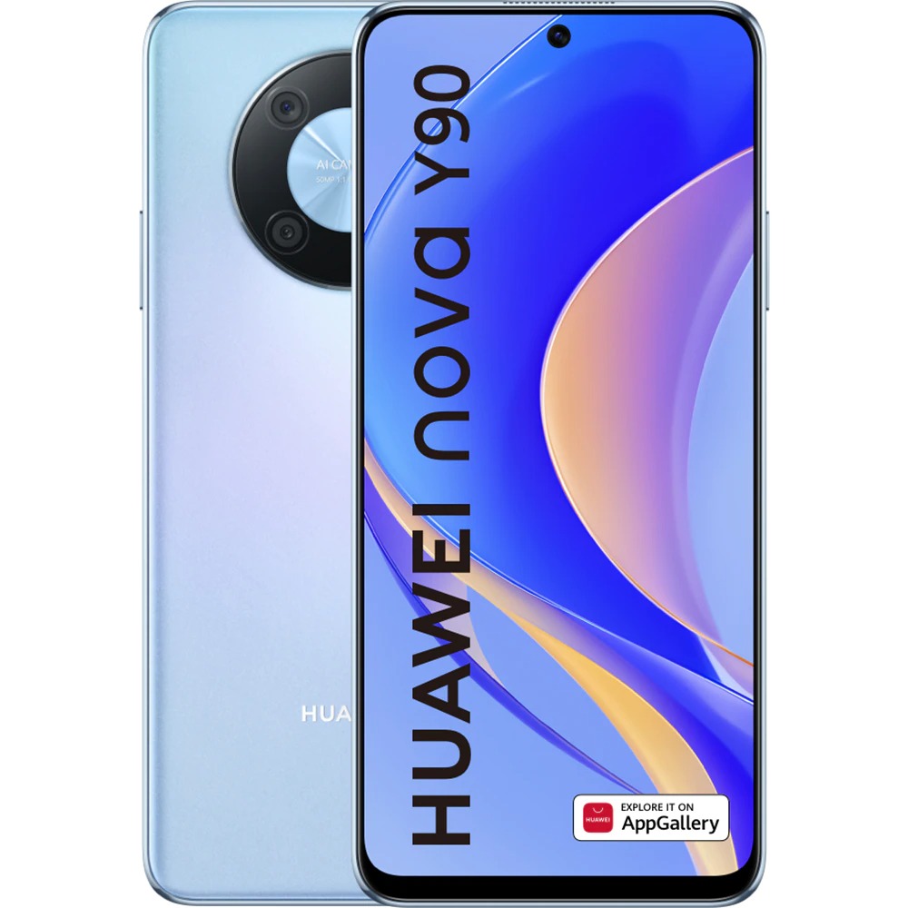 Telefon mobil huawei nova y90 128gb flash 6gb dual sim 4g crystal blue