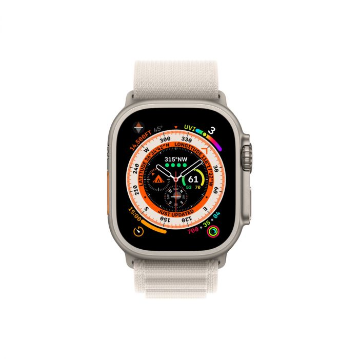 Smartwatch apple watch ultra gps + cellular 49mm carcasa titanium with starlight alpine loop - small