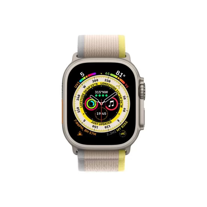 Smartwatch apple watch ultra gps + cellular 49mm carcasa titanium with yellow/beige trail loop - s/m