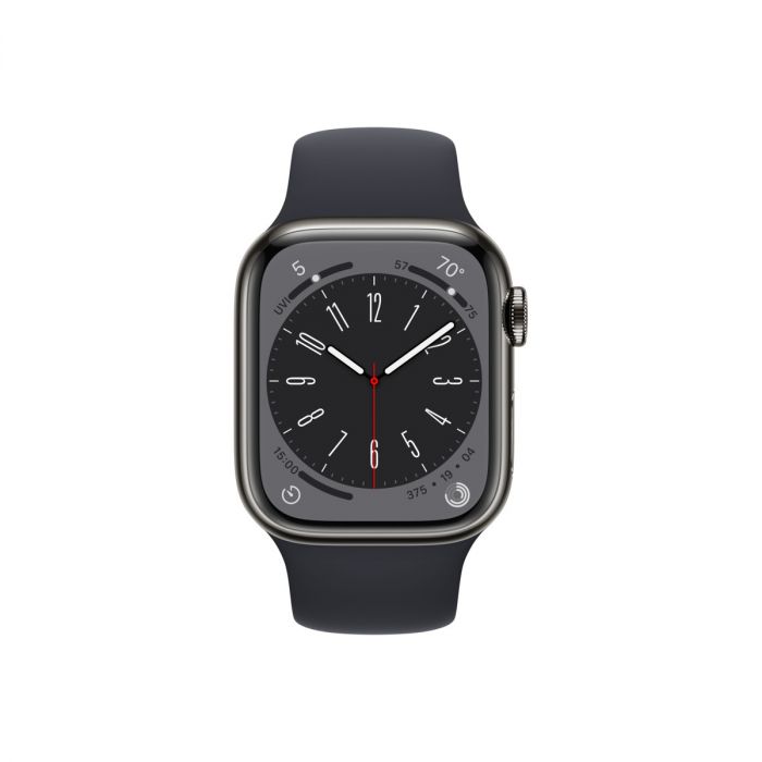 Smartwatch apple watch 8 gps + cellular 45mm carcasa graphite stainless steel case midnight sport band