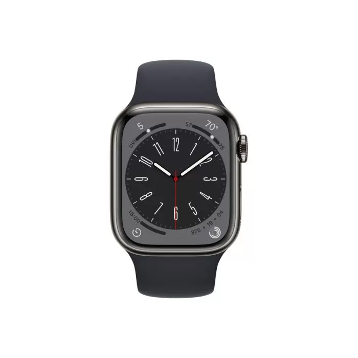 Smartwatch apple watch 8 gps + cellular 41mm carcasa graphite stainless steel midnight sport band