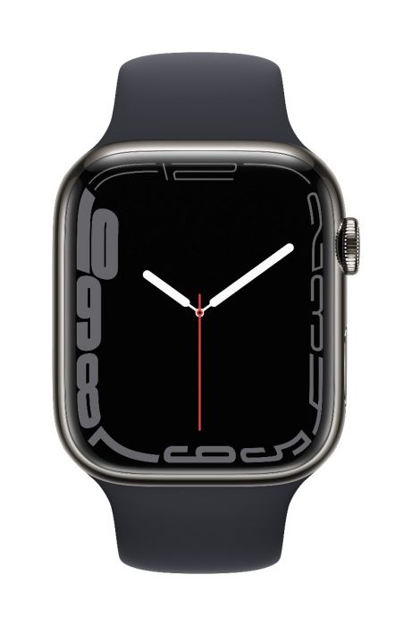 Smartwatch apple watch 7 gps + cellular 45mm carcasa graphite stainless steel midnight sport band - regular