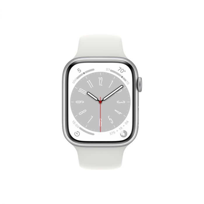 Smartwatch apple watch 8 gps + cellular 45mm carcasa silver aluminium white sport band