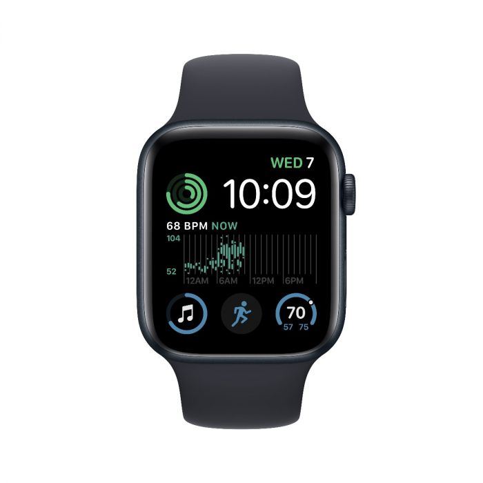 Smartwatch apple watch se gps 44mm carcasa midnight aluminium bratara midnight sport