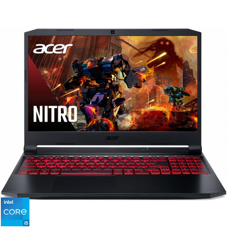 Notebook Acer Nitro AN515-57 15.6" Full HD 144Hz Intel Core i5-11400H RTX 3050Ti-4GB RAM 8GB SSD 512GB Windows 11 Home Negru