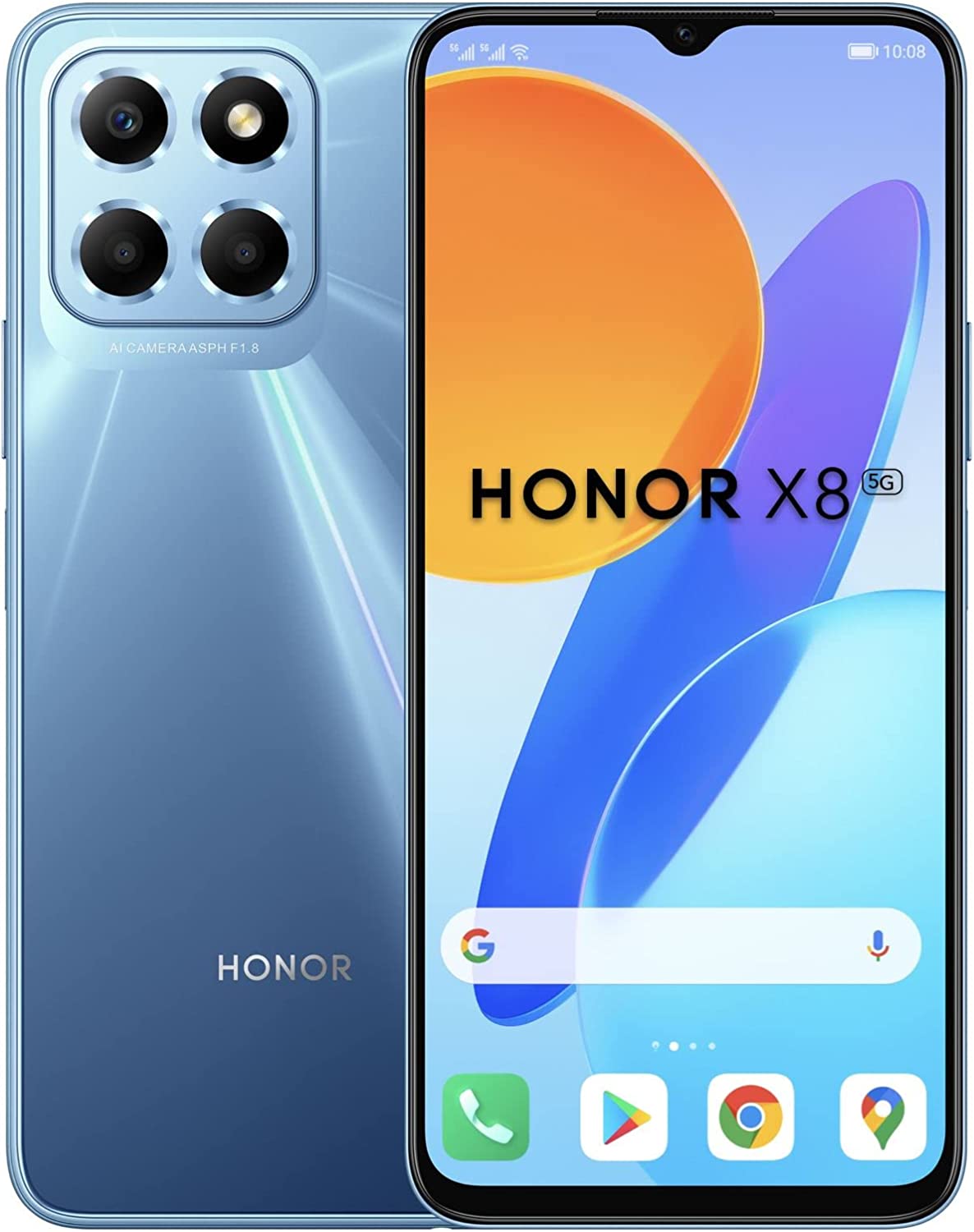 Telefon mobil huawei honor x8 5g 128gb flash 6gb ram dual sim 5g ocean blue