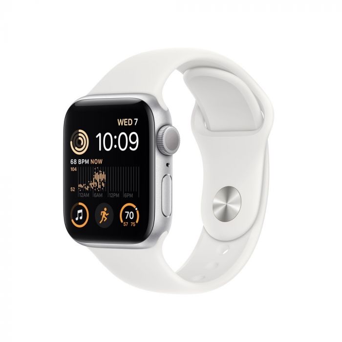 Smartwatch apple watch se gps + cellular 44mm carcasa silver aluminium bratara white sport