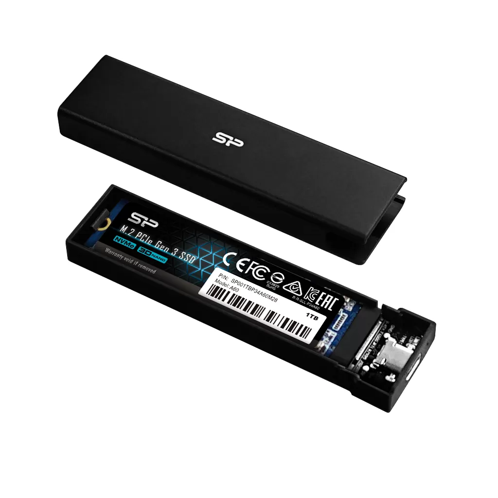 Rack extern pentru SSD Silicon Power PD60 NVMe/SATA USB 3.2 Gen 2 Type-C
