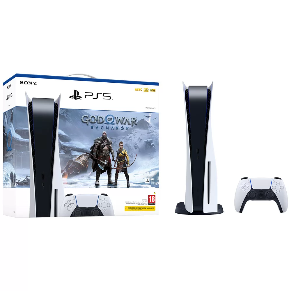 Consola Sony PlayStation 5 Disc Edition 825GB White + joc God of War Ragnarok