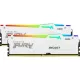 Memorie Desktop Kingston Fury Beast RGB, 32GB(2 x 16GB) DDR5, 6000Mhz, White, EXPO