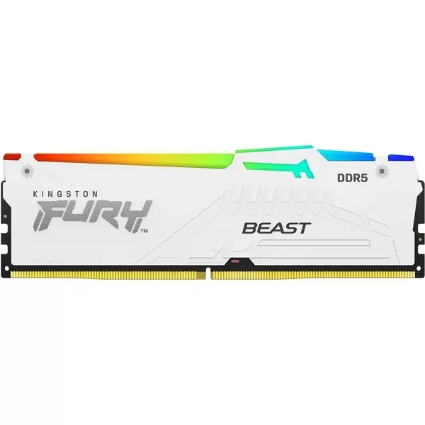 Memorie Desktop Kingston Fury Beast RGB 16GB DDR5 5600Mhz White EXPO
