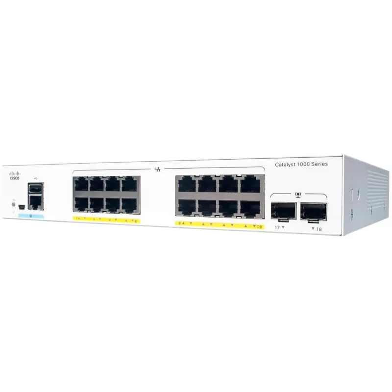 Switch Cisco C1000-16P-E-2G-L cu management cu PoE 16x1000Mbps + 2xSFP