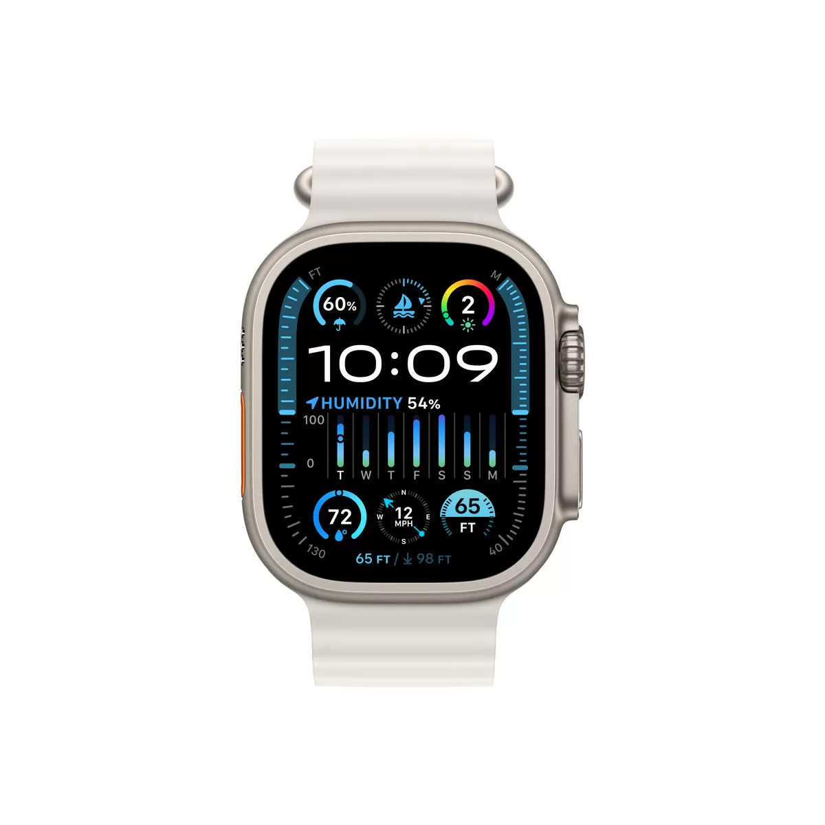 Smartwatch apple watch ultra 2 gps + cellular 49mm carcasa titanium bratara white ocean