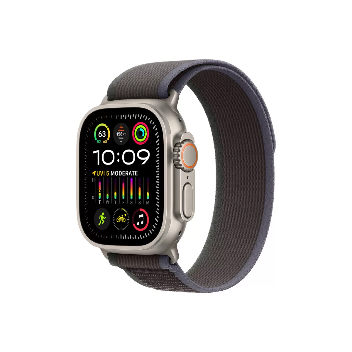 Smartwatch apple watch ultra 2 gps + cellular 49mm carcasa titanium bratara blue/black trail s/m