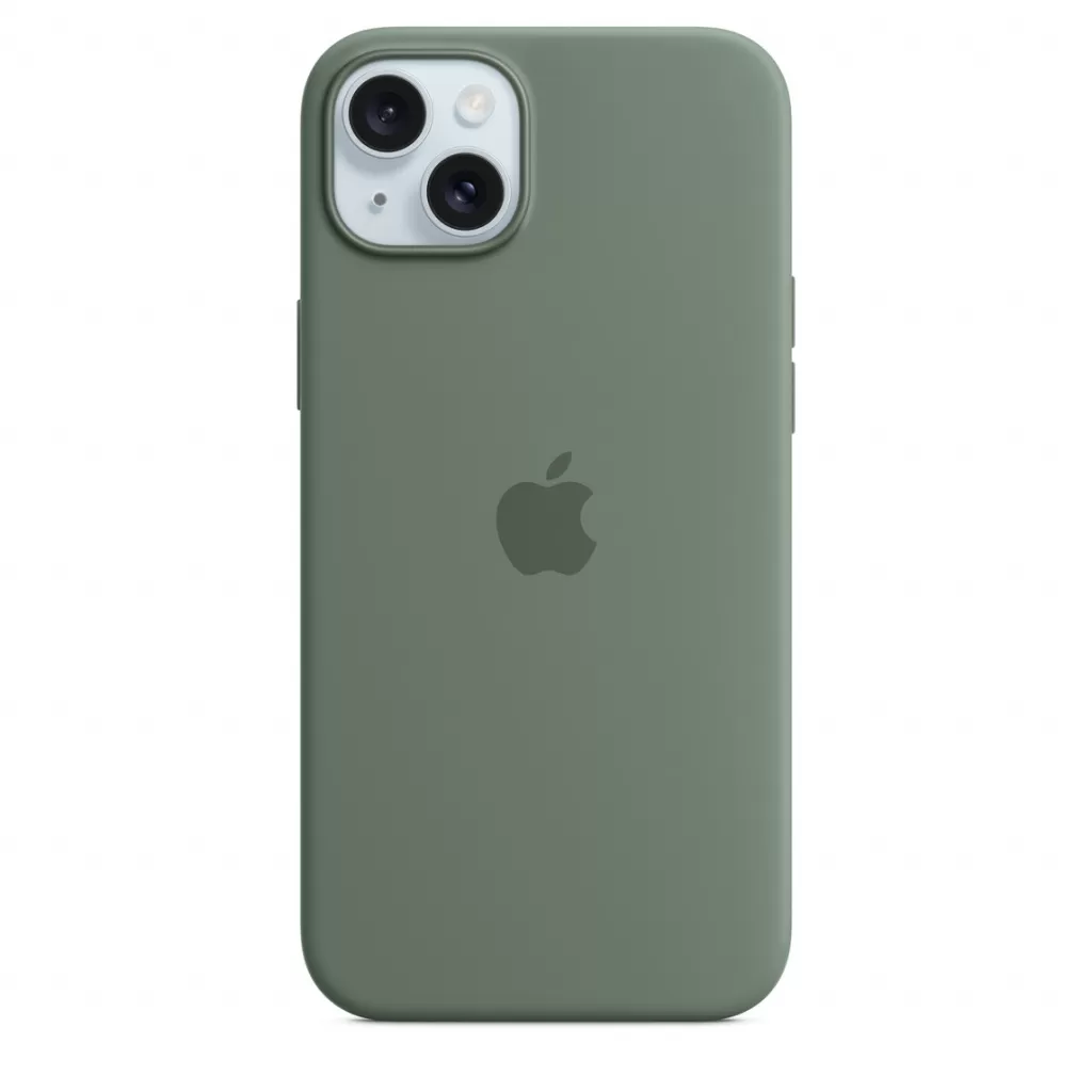 Husa de protectie apple silicone case cu magsafe pentru iphone 15 plus cypress