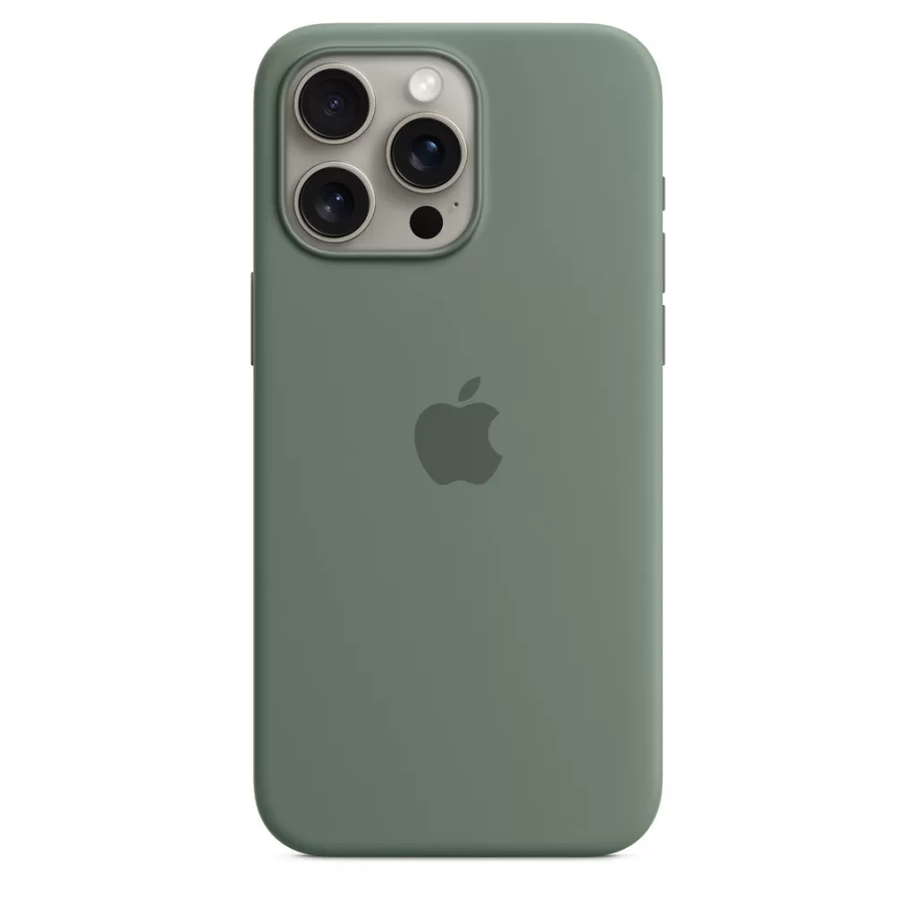 Husa de protectie apple silicone case cu magsafe pentru iphone 15 pro max cypress