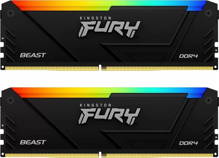 Memorie Desktop Kingston Fury Beast RGB 32GB(2 x 16GB) DDR4 2666Mhz CL16-18-18
