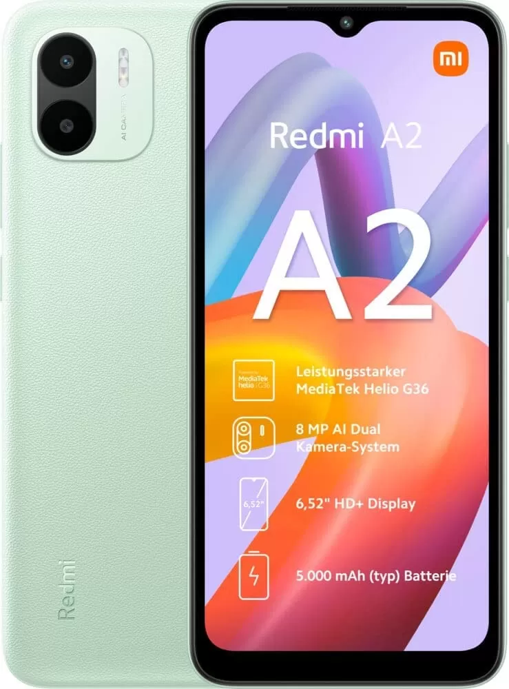 Telefon Mobil Xiaomi Redmi A2 64GB Flash 3GB RAM Dual SIM 4G Green